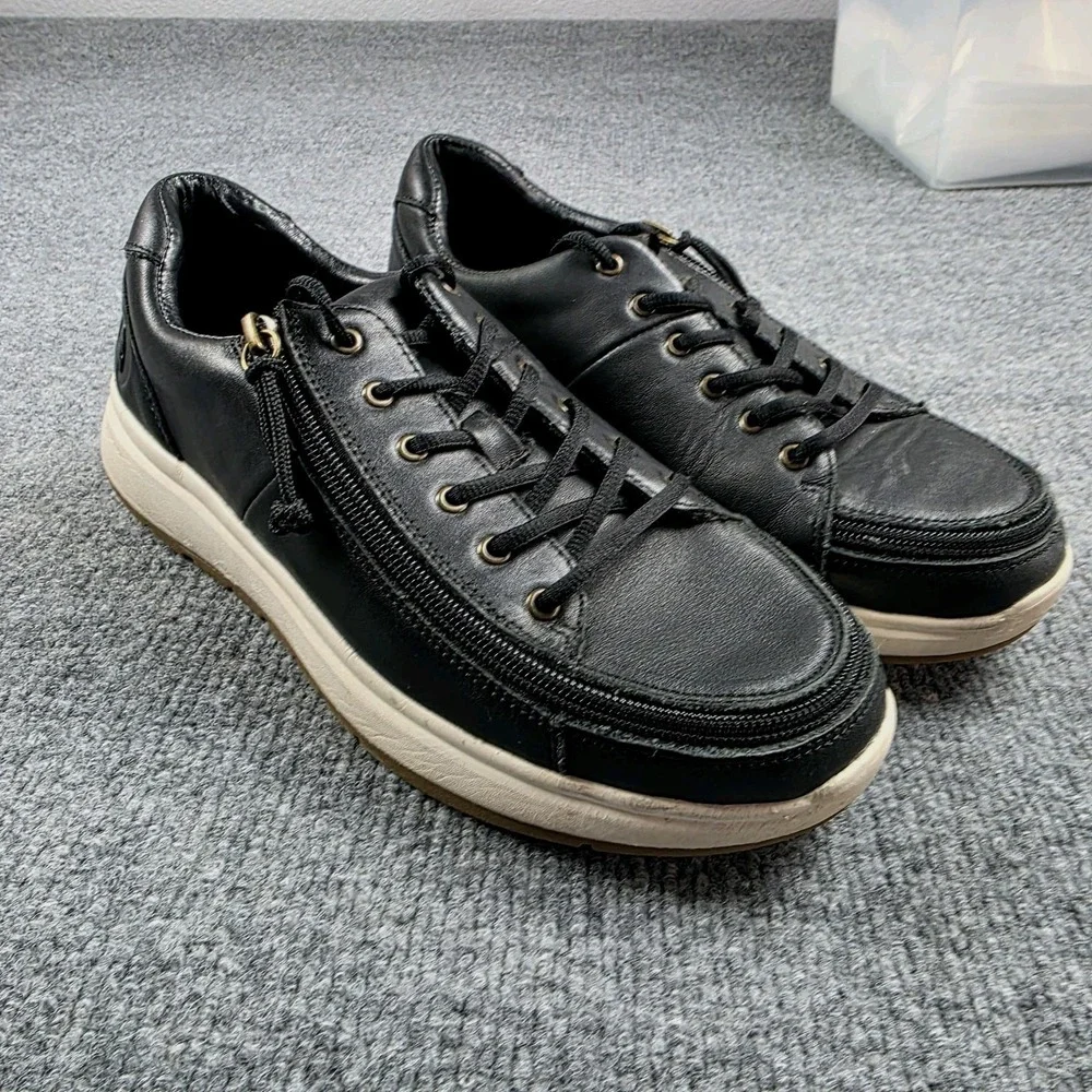 Billy Women's Sneaker II Black Zip Zipper Shoes 8.5 Adaptive Easy On Off‎